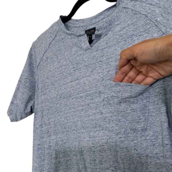 Good Man Brand Premium Cotton Heathered Blue V-Notch Neck Short Sleeve T Shirt M - Picture 2 of 9